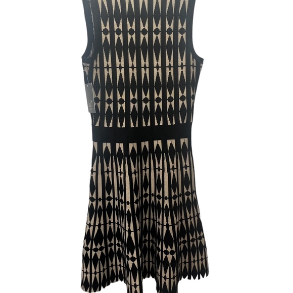 LARK & GREY, MEDIUM, BLACK/BEIGE PRINT, SLEEVELESS, DRESS. New - Picture 10 of 10
